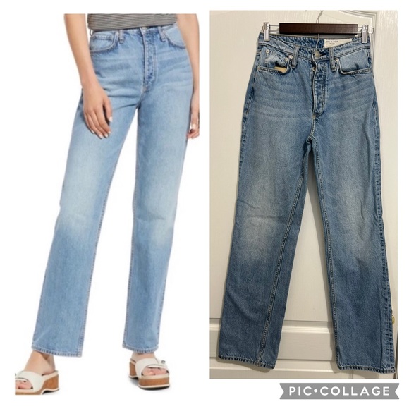 rag & bone Denim - rag & bone Light Blue Straight Leg Jeans